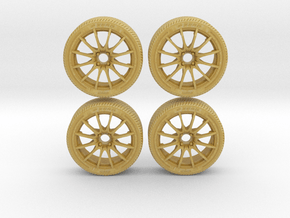 Miniature Konig - Dial-in Rim & Tire - 4x in Tan Fine Detail Plastic: 1:12