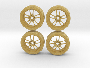 Miniature Konig Myth Rim & Tire - 4x in Tan Fine Detail Plastic: 1:12