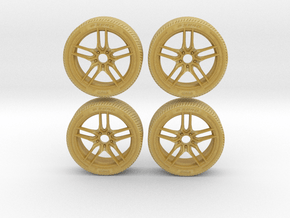 Miniature Konig - Intention Rim & Tire - 4x in Tan Fine Detail Plastic: 1:12
