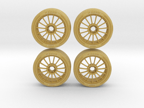 Miniature Konig - Rennform Rim & Tire - 4x in Tan Fine Detail Plastic: 1:12