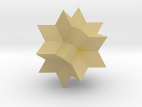 14. Rhombic Hexecontahedron - 1in in Tan Fine Detail Plastic