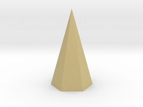 14. Hexagonal Pyramid - 1in in Tan Fine Detail Plastic