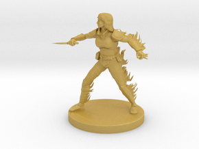 Human Female Rogue 8 exiting misty step in Tan Fine Detail Plastic