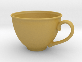 Plain Teacup & Saucer (for costumes & plants) in Tan Fine Detail Plastic: d10
