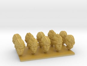 28mm heroic female heads with pilotka sidecaps in Tan Fine Detail Plastic: Small