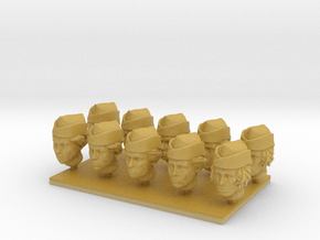 28mm heroic female US sidecaps with raised centre in Tan Fine Detail Plastic: Small