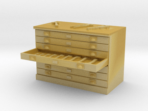 Tool Chest with Open Drawer in Tan Fine Detail Plastic: 1:87 - HO