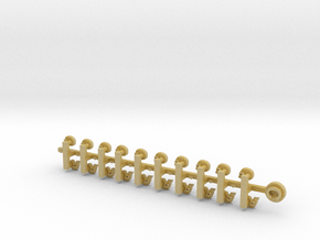 20x Skull Face Left - Tiny Convex Insignias (3mm) in Tan Fine Detail Plastic