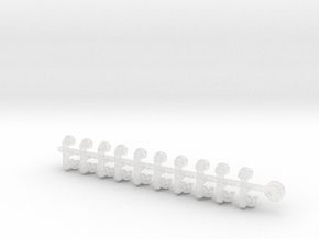 20x Skull Face Left - Tiny Convex Insignias (3mm) in Clear Ultra Fine Detail Plastic