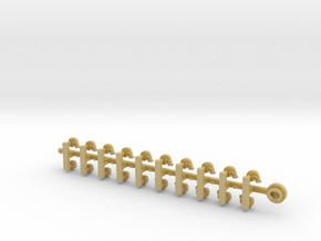 20x Skull Face Right - Tiny Convex Insignias (3mm) in Tan Fine Detail Plastic