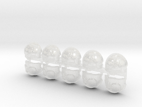 10x Relictors - T:1a Right Terminator Shoulders in Clear Ultra Fine Detail Plastic