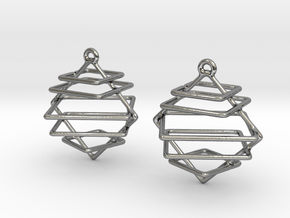 Abstract square sequenced earrings in Antique Silver