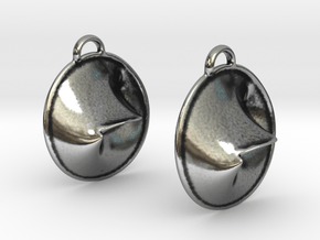 Obscure Circular Earrings (2nd Edition) in Antique Silver
