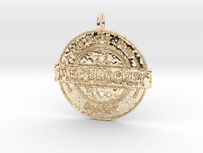 Live.Love.Play Field Hockey Pendant in 14k Gold Plated Brass