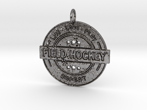 Live.Love.Play Field Hockey Pendant in Processed Stainless Steel 316L (BJT)
