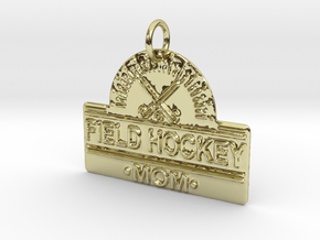 Field Hockey Mom Pendant in 18k Gold Plated Brass