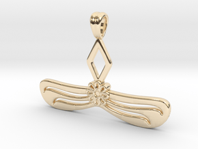 Maple seed, Art Deco style in 14k Gold Plated Brass