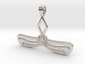 Maple seed, Art Deco style in Rhodium Plated Brass
