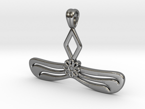Maple seed, Art Deco style in Polished Silver