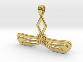 Maple seed, Art Deco style in Polished Brass