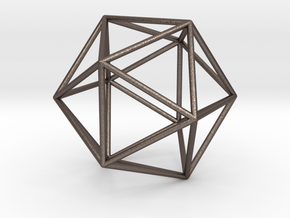 Icosahedron in Polished Bronzed Silver Steel