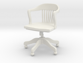 Miniature Banker's Chair - Restorative Hardware in White Natural Versatile Plastic: 1:12