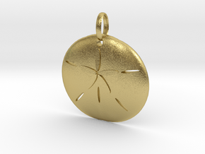 Sand Dollar pendant in Natural Brass