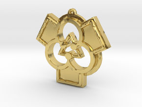 Architectural Pendant for a Patron of the Arts in Polished Brass