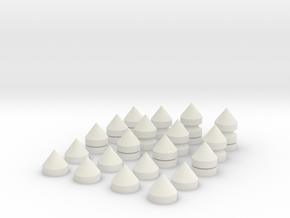 Collective Chess Full Set of Plain Pieces in White Natural Versatile Plastic