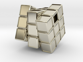 Rubik Pendant Cube in 14k White Gold