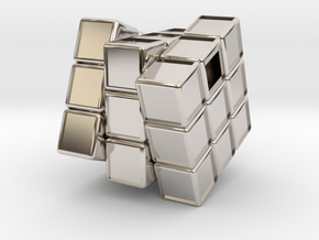 Rubik Pendant Cube in Rhodium Plated Brass
