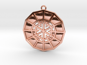 Resurrection Emblem 12 Medallion (Sacred Geometry) in Polished Copper