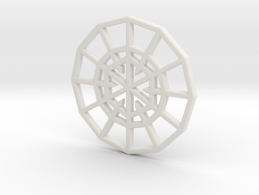 Resurrection Emblem CHARM 01 (Sacred Geometry) in White Natural Versatile Plastic
