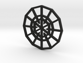 Resurrection Emblem CHARM 01 (Sacred Geometry) in Black Premium Versatile Plastic