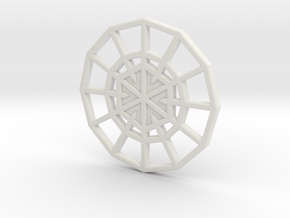 Resurrection Emblem CHARM 02 (Sacred Geometry) in White Natural Versatile Plastic