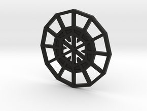 Resurrection Emblem CHARM 03 (Sacred Geometry) in Black Premium Versatile Plastic