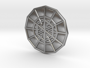 Resurrection Emblem CHARM 04 (Sacred Geometry) in Natural Silver