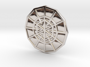 Resurrection Emblem CHARM 04 (Sacred Geometry) in Rhodium Plated Brass