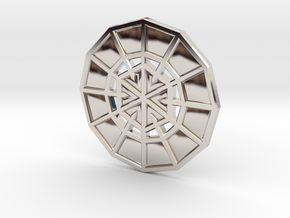 Resurrection Emblem CHARM 06 (Sacred Geometry) in Rhodium Plated Brass