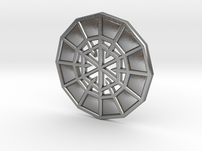 Resurrection Emblem CHARM 08 (Sacred Geometry) in Natural Silver
