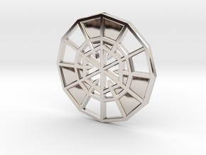 Resurrection Emblem CHARM 09 (Sacred Geometry) in Rhodium Plated Brass