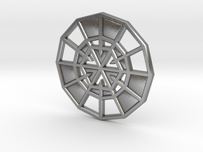 Resurrection Emblem CHARM 10 (Sacred Geometry) in Natural Silver
