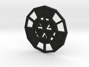 Resurrection Emblem CHARM 10 (Sacred Geometry) in Black Premium Versatile Plastic