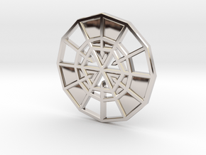 Resurrection Emblem CHARM 11 (Sacred Geometry) in Rhodium Plated Brass