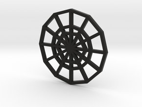 Restoration Emblem 01 CHARM (Sacred Geometry) in Black Premium Versatile Plastic