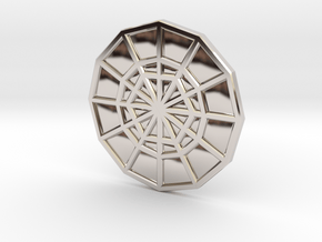 Restoration Emblem 04 CHARM (Sacred Geometry) in Rhodium Plated Brass