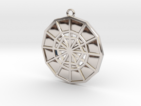Restoration Emblem 12 Medallion (Sacred Geometry) in Rhodium Plated Brass