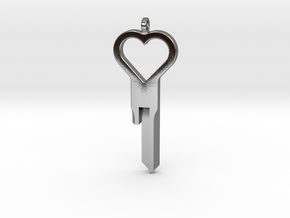 Heart Design Key Blank for CustomChastity Lockset in Polished Silver