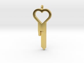 Heart Design Key Blank for CustomChastity Lockset in Polished Brass