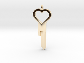 Heart Design Key Blank for CustomChastity Lockset in 14K Yellow Gold